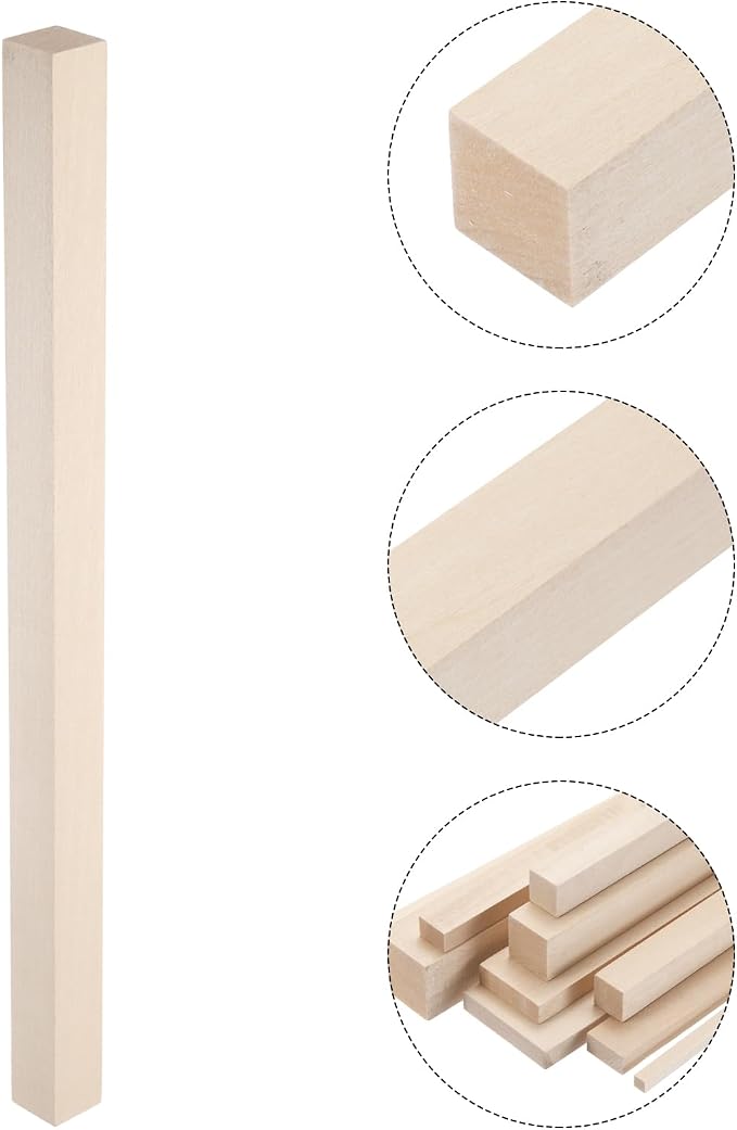 MECCANIXITY 6pcs Wood Sticks, 7/8"x 7/8" x 15" Rectangle Wooden Cube Wood - Image 3