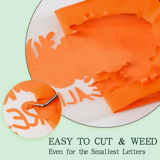 guangyintong Orange Heat Transfer Vinyl HTV Rolls, 2 Rolls 12" x 12ft Orange - Image 4