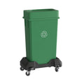 23 Gallon Green Recycle Slim Jim Trash Can with Drop Shot Lid and Dolly