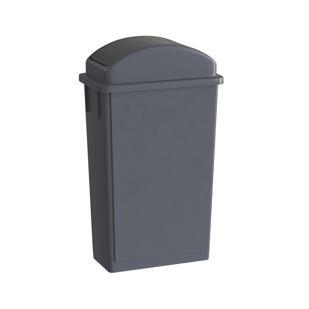 23 Gallon Gray Slim Jim Trash Can with Swing Top Lid