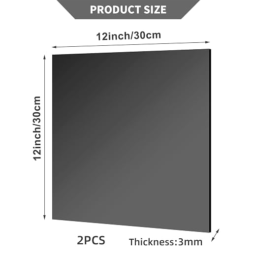 2 Pcs 12 x12 Inch Black Acrylic Mirror Sheet, 1/8 Inch Thick Opaque Glossy - Image 4
