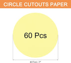 MECCANIXITY 60 PCS Light Yellow Color Circle Cutouts Paper 7 Inch Round Card - Image 2