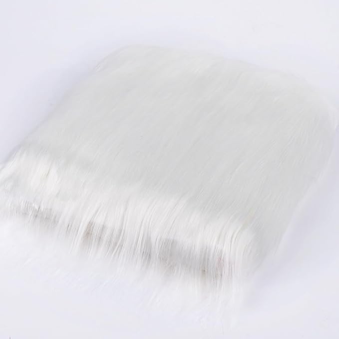 White Faux Fur Fabric by The Yard - Image 6