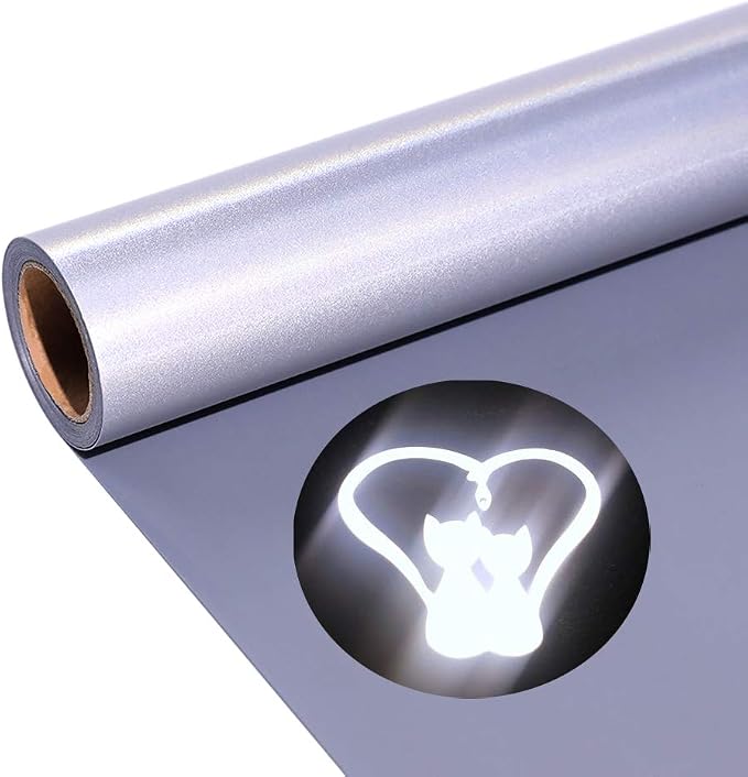 Reflective Heat Transfer Vinyl Rolls HTV Vinyl 12Inch x 6Feet Vinyl by LUKGELYAMOFFICIAL