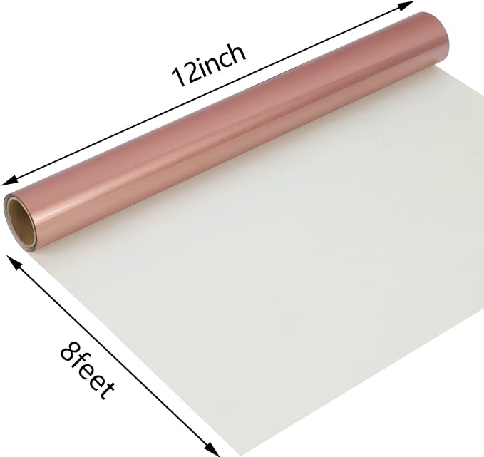 guangyintong PU Heat Transfer Vinyl Rose Golden HTV Rolls, Stretchy Thin Soft - Image 6
