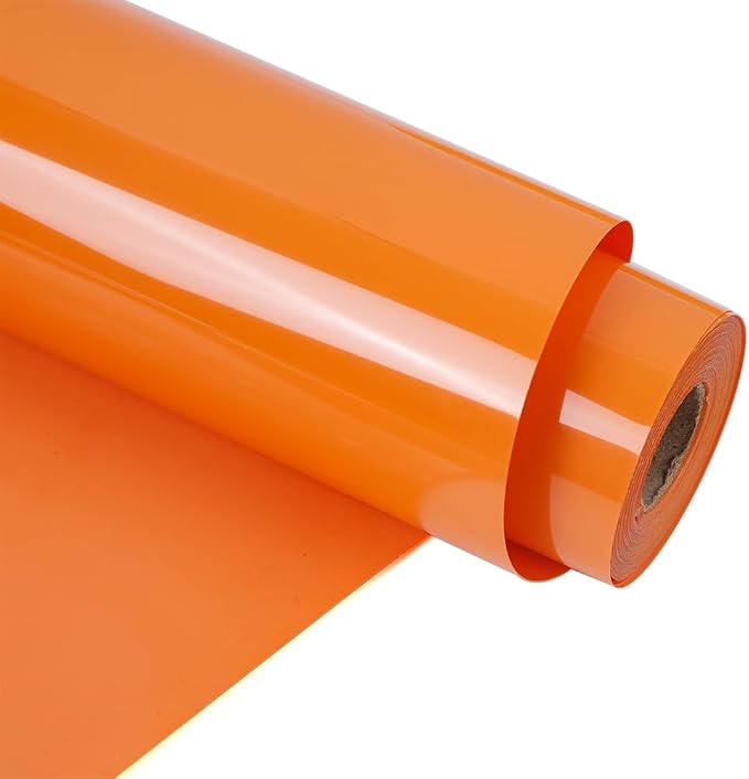 RENLITONG Orange Iron on Vinyl 12Inch by 13ft Roll Heat Transfer Vinyl by RENLITONG