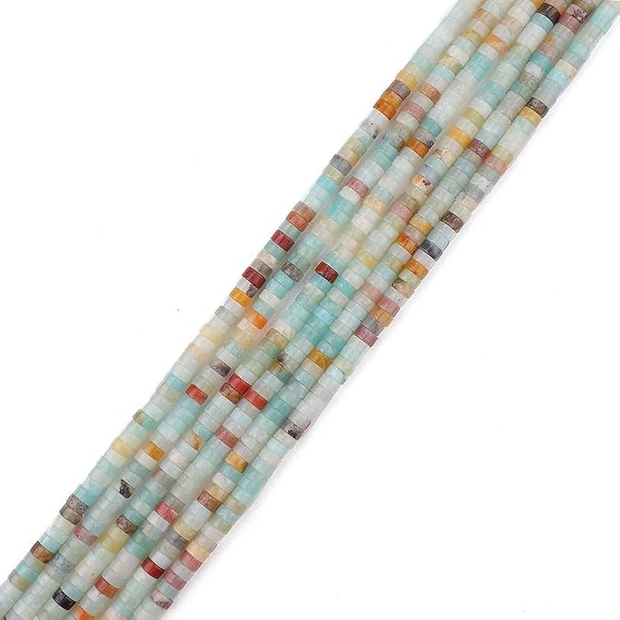 152pcs 4x2mm Natural Amazonite Heishi Disc Rondelle Spacer Stone Semi Precious - Image 2
