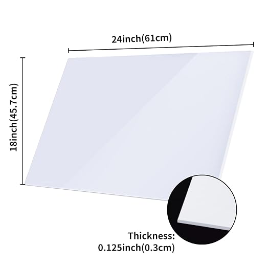 White Acrylic Sheets 18" x 24" x 1/8", 2 Pack Cranviech White Cast Plexiglass - Image 2