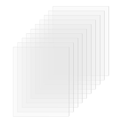 SimbaLux Acrylic Sheet Clear Plexiglass 8” x 10” 0.04” Thick, 10 Pack | by SimbaLux