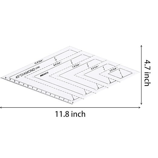 1 Pc Transparent Quilting Templates Ruler, 45 Degree Diamond DIY Tools - Image 2