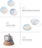 FASHEWELRY 50Pcs Synthetic Opalite Cabochons Flat Back Gemstone Cabochons 12mm - Image 6