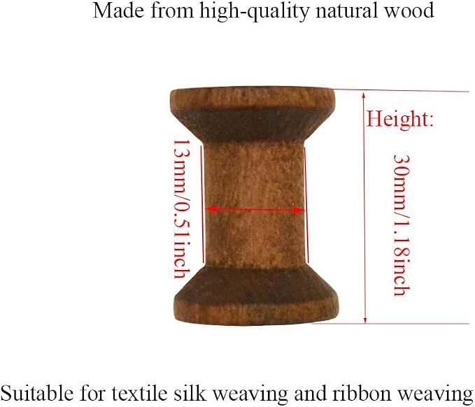 HAHIYO 1.2Inch/3cm 25PCs Light Brown Color Wood Spool - Image 2