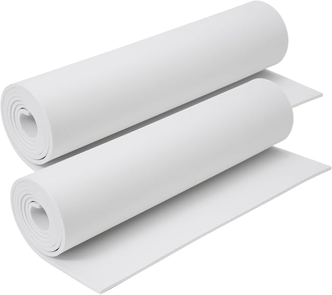 AMZQNART 2Pcs EVA Foam 5mm, Cosplay Foam Roll 16 x 59in White, Suitable by AMZQNART