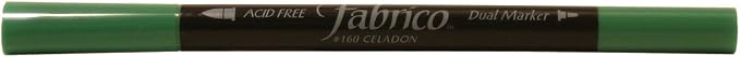 Tsukineko PF-160 Dual-Ended Fabric Marker Color-Fast, Celadon Green by Tsukineko
