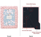 Laura Ashley 5x7 Pink Flower Textured Hand-Crafted Resin Picture Frame - Image 3