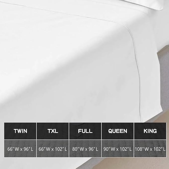 Mattress-Homes Oversized 100% Egyptian Cotton Top Sheet 1Pcs, Cool & Breathable - Image 7