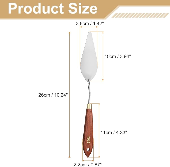 HARFINGTON Palette Knife Painting Tool 3.94" x 1.42" Stainless Steel Teardrop - Image 2