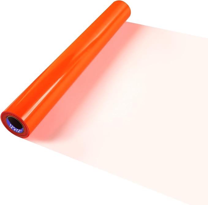 Neon Orange HTV Iron on Vinyl 12Inch by 12ft Roll HTV Heat Transfer Vinyl by HTVVETUR