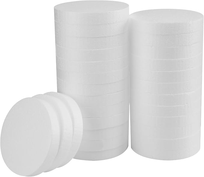 FFchuanhe 28 Pack Crafts Foam Circles, Polystyrene Round Foam Discs - Image 6