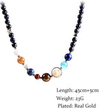 Women Stone Bead Charm Bracelet Universe Galaxy the Eight Planets Nine Planets - Image 2