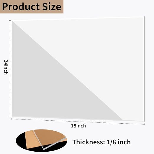 18 x 24 inch Clear Acrylic Sheets 1/8 inch Thick - Image 2