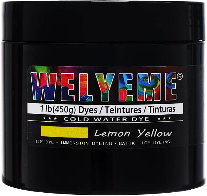 Cold Water Dye Lemon Yellow 1lb, Tie Dye Powder, Fabric Dye Powder by WELYEME