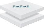 Frienda 2 Pack 2" x 24" x 24" Upholstery High Density Foam Cushion Replacement by Frienda