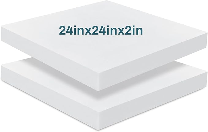 Frienda 2 Pack 2" x 24" x 24" Upholstery High Density Foam Cushion Replacement by Frienda