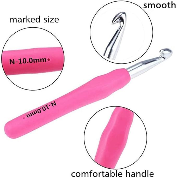 Yarniss Large Ergonomic Crochet Hooks Set 6.5mm 7.0mm 8.0mm 9.0mm 10.0mm - Image 2