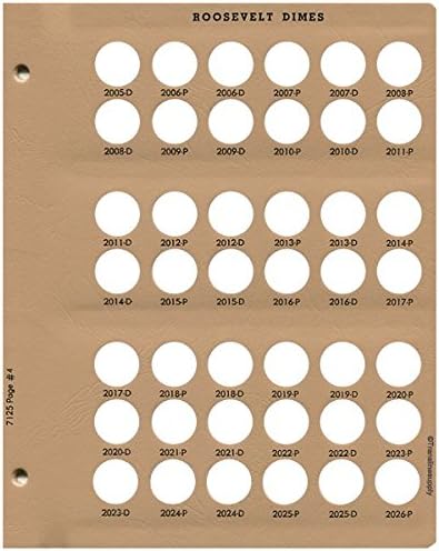 Dansco US Roosevelt Dime Coin Album Page 4 2005-2026 #7125-4 by Unknown