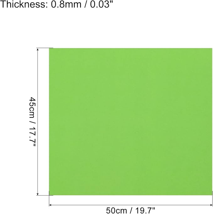 MECCANIXITY EVA Foam Sheets Green 19.7 Inch x 17.7 Inch 0.8mm Thick Crafts Foam - Image 2