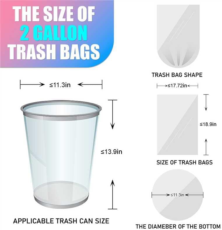 300 Count 2 Gallon Trash Bags - 7.5 Liter Colored Small Garbage Bags Unscented Wastebasket Liners Heavy Duty & Leakproof Mini Can Liners for Bathroom Office Home Car