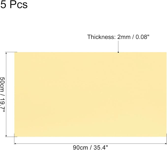 MECCANIXITY EVA Foam Sheets Light Yellow 35.4 Inch x 19.7 Inch 2mm Thick Crafts - Image 2