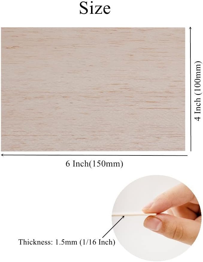 12 Pack Balsa Wood Sheets 1/16x4x6 Inch Natural Wood Color Unfinished Wood - Image 5