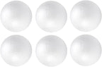 Crafjie 6pc 4 Inch Craft Foam Balls White Smooth Polystyrene Foam Ball by Crafjie