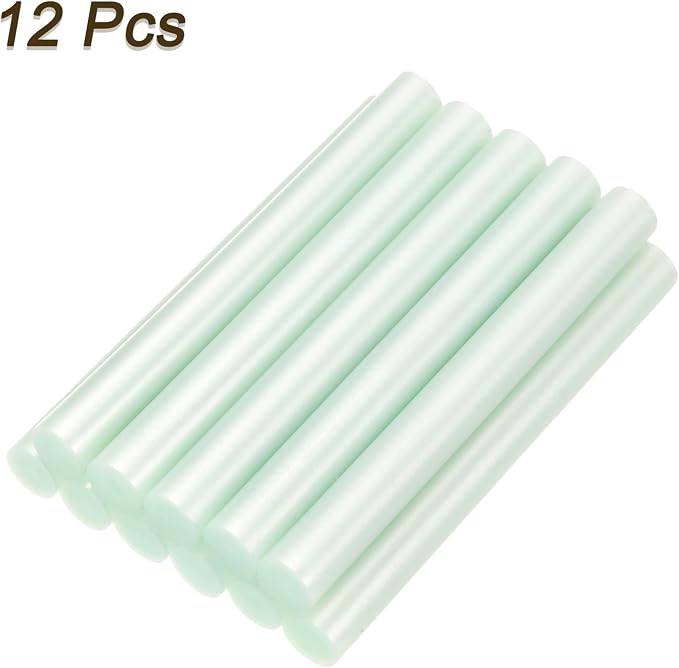 uxcell Mini Hot Glue Sticks for Glue Gun 11mm x 100mm Light Grass Green 12pcs - Image 3