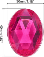 MECCANIXITY 10Pcs Acrylic Oval Gems 30x40 mm Flat Back Artificial Rhinestones - Image 2