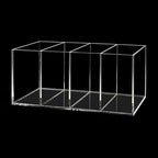 HSYMQ Acrylic Pen Holder 4 Compartments Clear Pencil Holder Organizer Makeup - Image 4