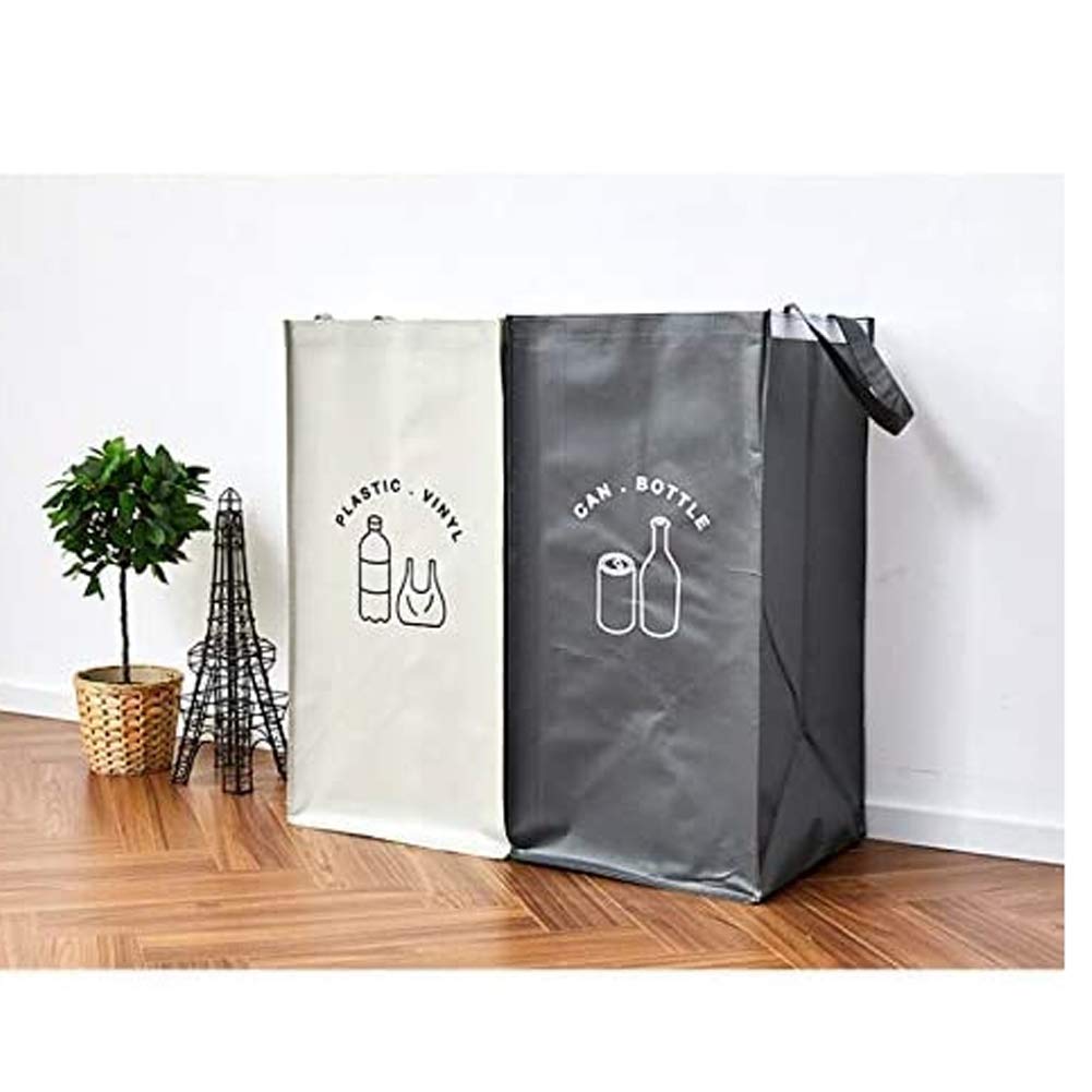 Separate Recycling Waste Bin Bags for Kitchen Home Recycle Garbage Trash Sorting Bins Organizer Waterproof Baskets Compartment Container (Set of 2 Color Pack)