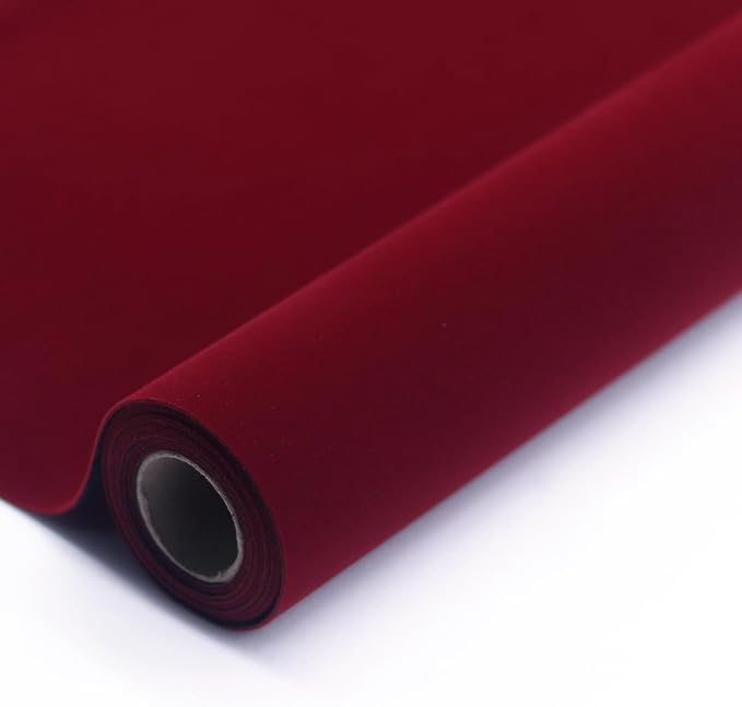 Wine Red Large Size Self Adhesive Soft Velvet Drawer Liner DIY Fabric Felt Liner by TAOGIFT