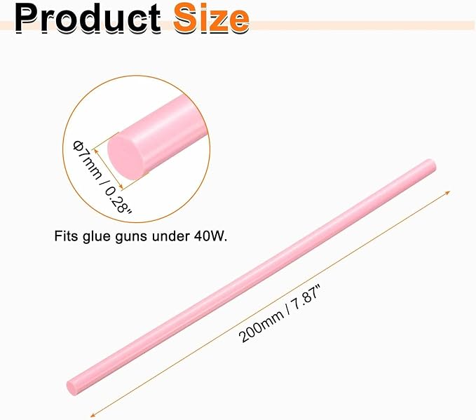 HARFINGTON 10pcs Hot Glue Sticks 0.28" Dia x 7.87" Long EVA Mini Hot Melt - Image 2
