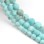 36pcs Natural Matte Green Turquoise Gemstone Beads，10mm Frosted Round Loose - Image 5