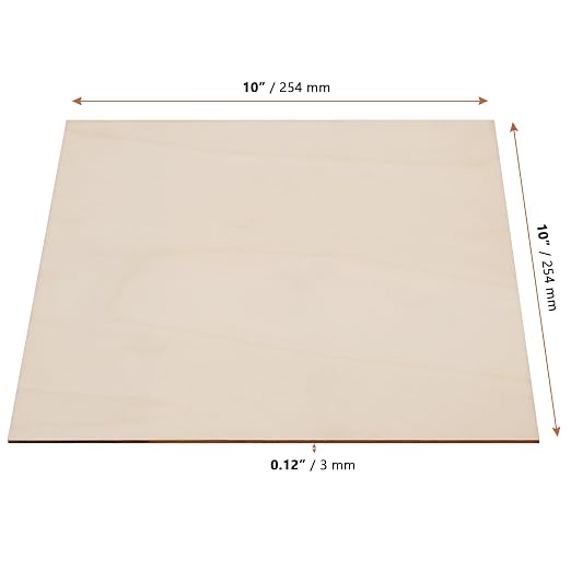 LEXININ 20 Pack 10 x 10 x 1/8 Inch Square Wood Sheets, 3mm Craft Wood Plywood - Image 2