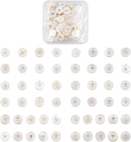 Beadthoven 104pcs Natural Freshwater Shell Letter Full A~Z Charms Metal by BBBeadthoven