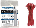 Kable Kontrol Red Zip Ties 4 Inch 100 Pcs, 18 Lbs Tensile Strength, by KABLEKONTROL%C2%AE