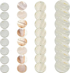 SUNNYCLUE 1 Box 32Pcs 4 Size Natural Freshwater Shell Pendants Flat Round by SUNNYCLUE