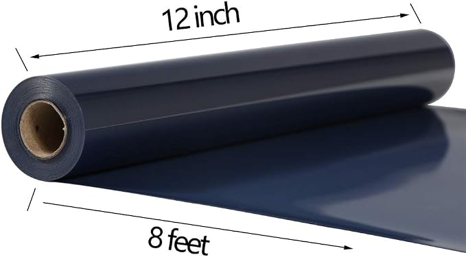 TUMIYA Navy Blue Heat Transfer Vinyl HTV Rolls, Glossy Adhesive HTV Vinyl - Image 2