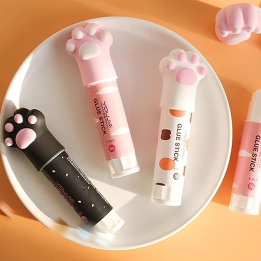 Solid Glues, Kawaii Cartoon Solid Glue Stick, Cat Claw Cute Glue Stick by Zenarao