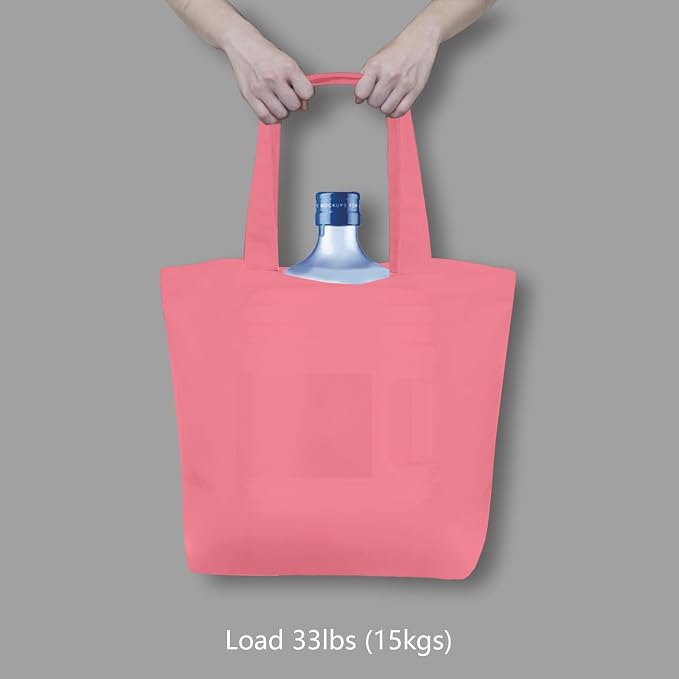 TOPDesign 3-Pack Super Strong Large 12oz Cotton Canvas Tote Bags, Reusable - Image 6