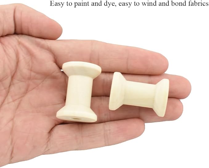 HAHIYO 1.2Inch/3cm 25PCs Natural Wood Spool Unfinished Wooden Thread Spool - Image 7